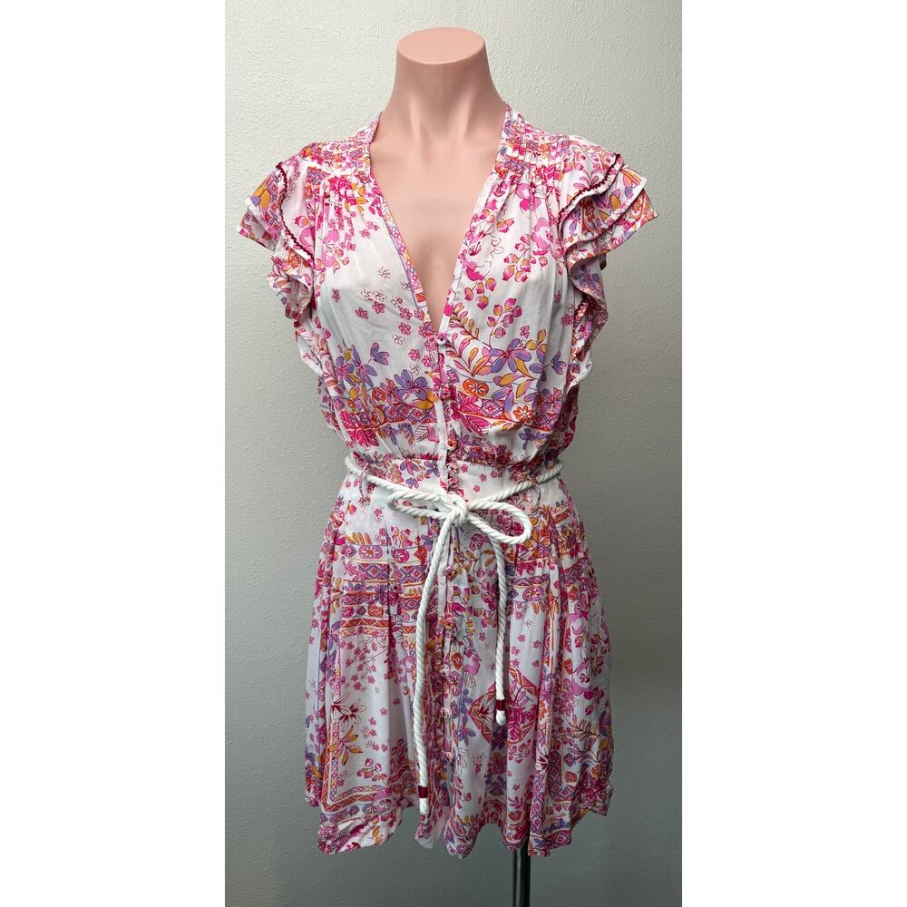 NWT Poupette St Barth Bice Pink Womens Mini Dress S